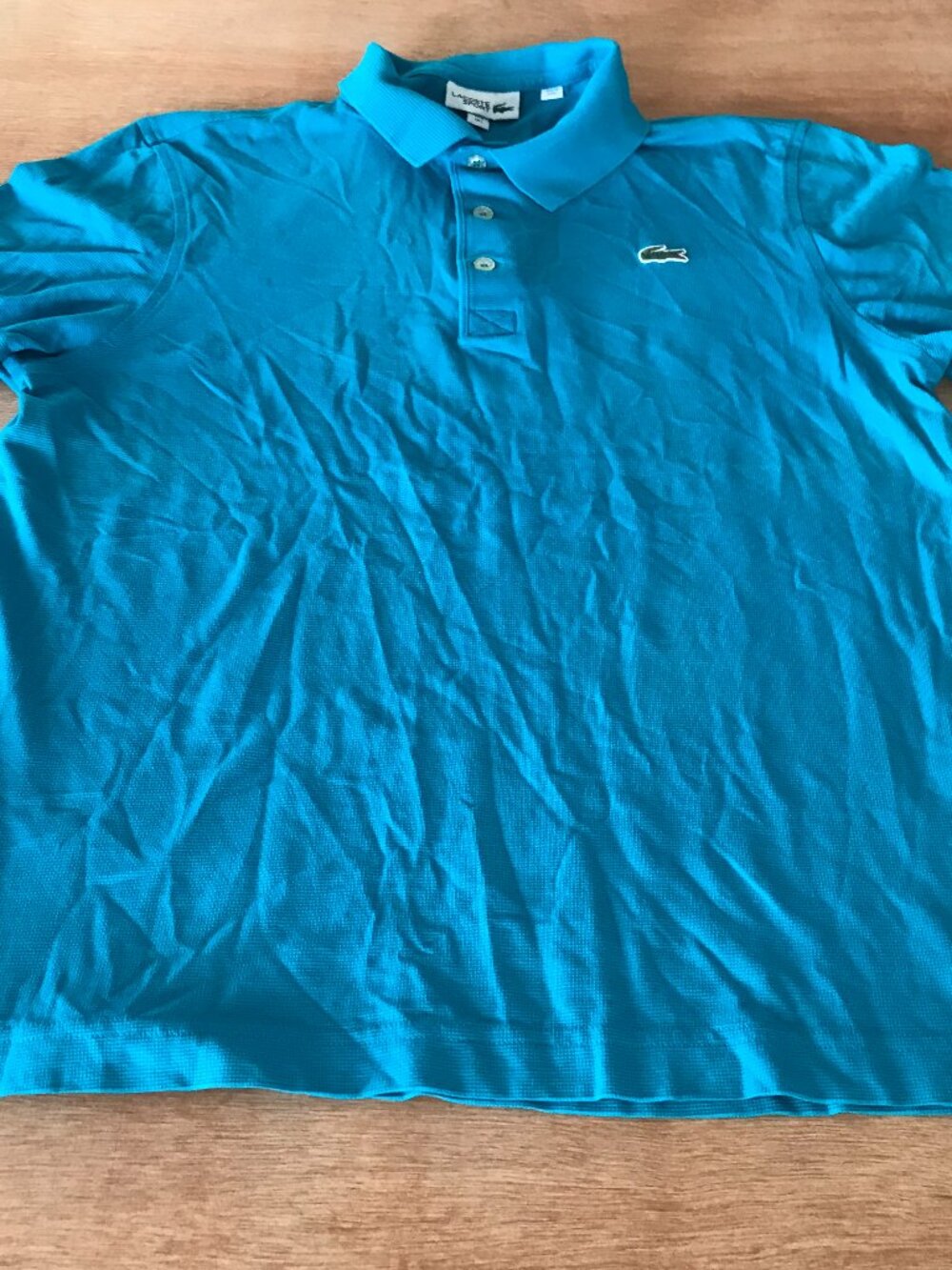 Lacoste Performance Polo Shirt Women L Blue Short Sleeve Athleisure Golf Sports